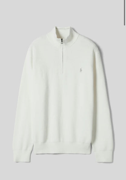 Polo Ralph Lauren Mesh-Knit Cotton Quater Zip Sweater