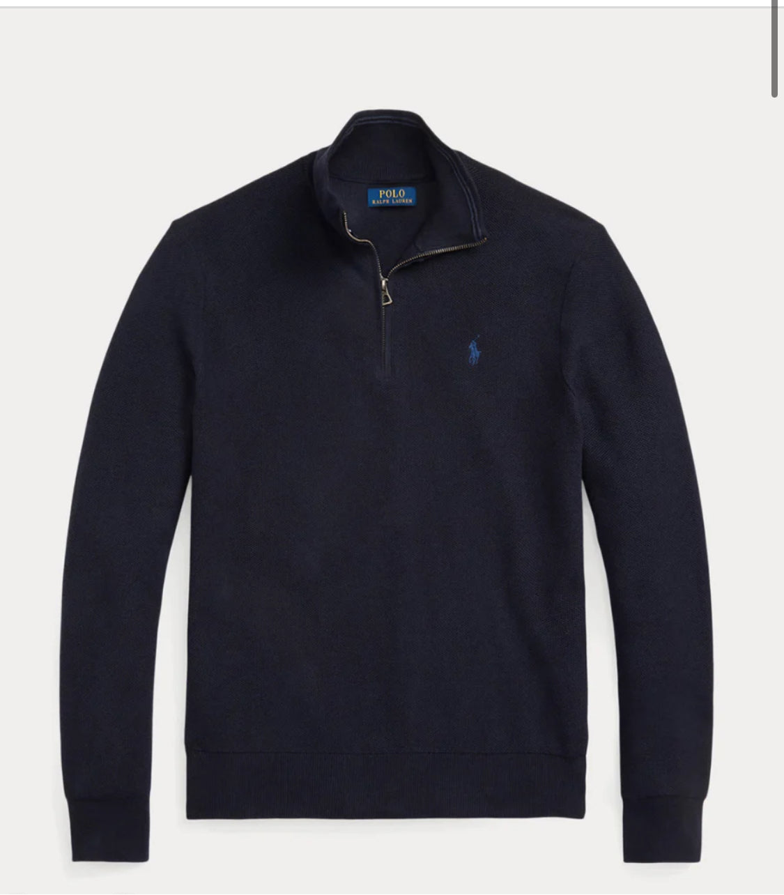Polo Ralph Lauren Mesh-Knit Cotton Quater Zip Sweater