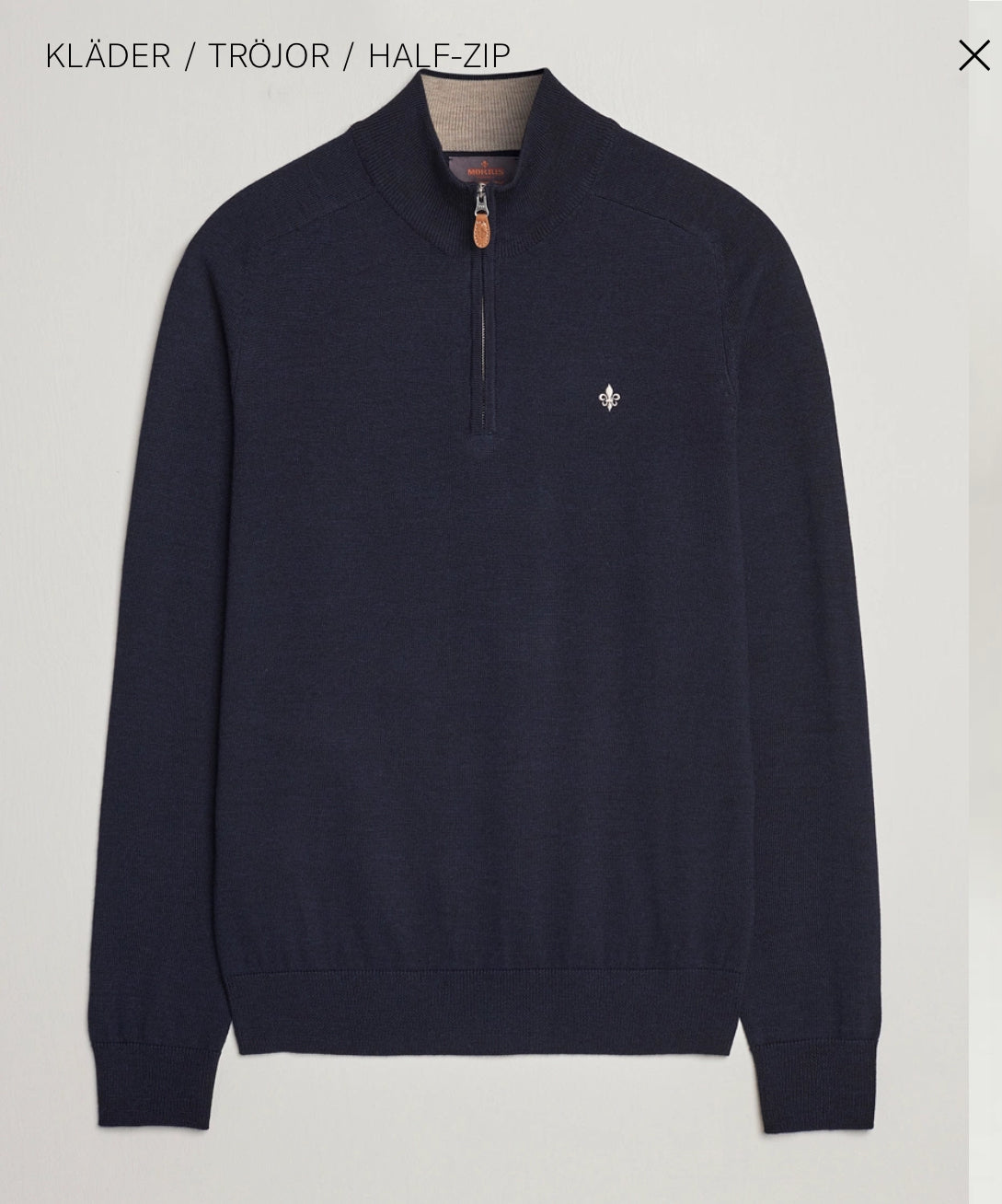 Morris Half Zip Navy