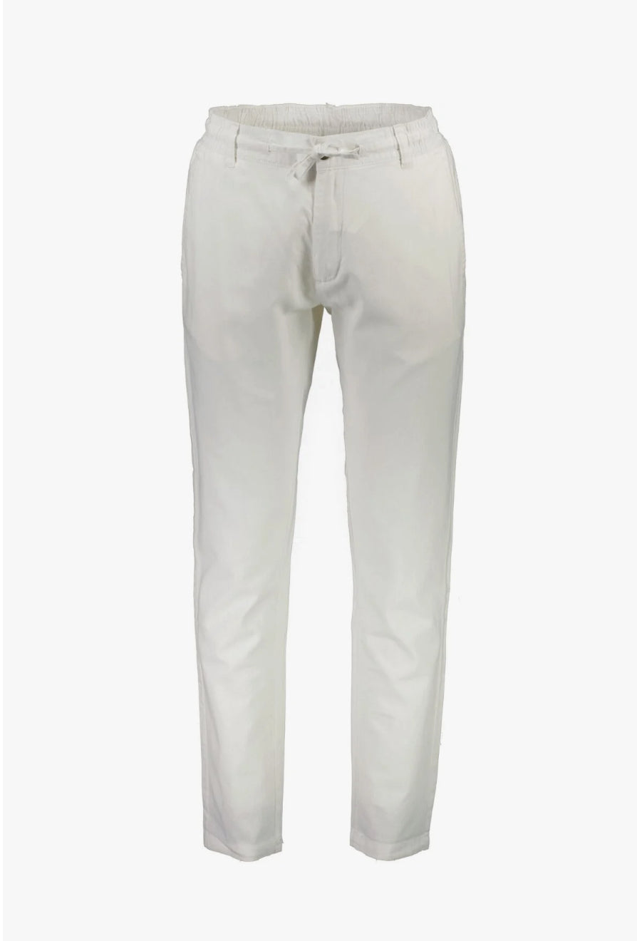 Lindbergh White Linnebyxor Tapered Fit